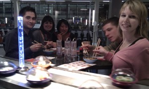 Un dîner en Angleterre, entre français, dans un resto de sushis !